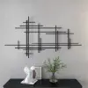 Picture of 1000mmW Minimalist Black Metal Wall Decor with Vertical Lines for Living Room,Office