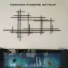 Picture of 1000mmW Minimalist Black Metal Wall Decor with Vertical Lines for Living Room,Office