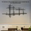 Picture of 1000mmW Minimalist Black Metal Wall Decor with Vertical Lines for Living Room,Office