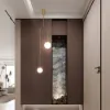Modern Pendant Light Glass Globe 2-Light U-Shaped in Gold for Living Room and Bedroom