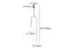 Modern Pendant Light Glass Globe 2-Light U-Shaped in Gold for Living Room and Bedroom