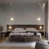 Modern Pendant Light Glass Globe 2-Light U-Shaped in Gold for Living Room and Bedroom