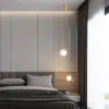 Modern Pendant Light Glass Globe 2-Light U-Shaped in Gold for Living Room and Bedroom
