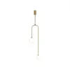 Modern Pendant Light Glass Globe 2-Light U-Shaped in Gold for Living Room and Bedroom