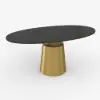 63" Affordable Luxury Modern Oval Sintered Stone Dining Table Seats 4 People