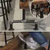 Industrial Long Bar Height Table Set for 4 Wooden 5 Piece Breakfast Table and Bar Stools