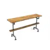 Industrial Long Bar Height Table Set for 4 Wooden 5 Piece Breakfast Table and Bar Stools