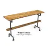 Industrial Long Bar Height Table Set for 4 Wooden 5 Piece Breakfast Table and Bar Stools