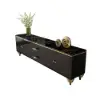 Modern 79" Black TV Stand with 4 Doors and 2 Drawers
