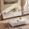 Modern 79" White TV Stand with 4 Doors and 2 Drawers
