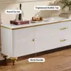 Modern 79" White TV Stand with 4 Doors and 2 Drawers