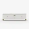 Modern 79" White TV Stand with 4 Doors and 2 Drawers