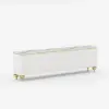 Modern 79" White TV Stand with 4 Doors and 2 Drawers