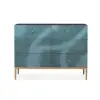 Picture of 1200 mm Blue-Green Dresser Artistic 6-Drawer Bedroom Cabinet in Gold