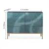 Picture of 1200 mm Blue-Green Dresser Artistic 6-Drawer Bedroom Cabinet in Gold