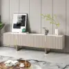 Grovyn 2000mm Sintered Stone Top Fluted TV Stand with Storage