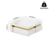 Modern 110 cm White Square Storage Coffee Table with Sintered Stone Top & 4 Drawers
