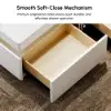Modern 110 cm White Square Storage Coffee Table with Sintered Stone Top & 4 Drawers