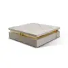 Modern 110 cm White Square Storage Coffee Table with Sintered Stone Top & 4 Drawers