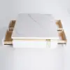 Modern 110 cm White Square Storage Coffee Table with Sintered Stone Top & 4 Drawers