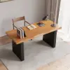 1600mm Industrial Natural & Black Rectangular Office Desk Sturdy Pine Wood Computer Desk