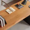 1600mm Industrial Natural & Black Rectangular Office Desk Sturdy Pine Wood Computer Desk