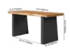 1600mm Industrial Natural & Black Rectangular Office Desk Sturdy Pine Wood Computer Desk
