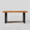 1600mm Industrial Natural & Black Rectangular Office Desk Sturdy Pine Wood Computer Desk