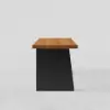 1600mm Industrial Natural & Black Rectangular Office Desk Sturdy Pine Wood Computer Desk
