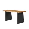 1600mm Industrial Natural & Black Rectangular Office Desk Sturdy Pine Wood Computer Desk