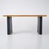 1600mm Industrial Natural & Black Rectangular Office Desk Sturdy Pine Wood Computer Desk