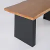 1600mm Industrial Natural & Black Rectangular Office Desk Sturdy Pine Wood Computer Desk