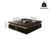 Modern 110 cm Black Square Storage Coffee Table with Sintered Stone Top & 4 Drawers