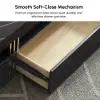 Modern 110 cm Black Square Storage Coffee Table with Sintered Stone Top & 4 Drawers