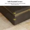 Modern 110 cm Black Square Storage Coffee Table with Sintered Stone Top & 4 Drawers