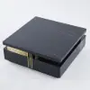 Modern 110 cm Black Square Storage Coffee Table with Sintered Stone Top & 4 Drawers