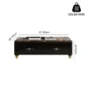 Chift 1300mm Modern Marble Coffee Table & Storage Drawers Gold Stainless Steel Legs