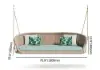 Traditional Wide Outdoor Woven Rope Swing Sofa Hanging Chair with Cushion
