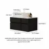 Modern 80 cm Floating Single Bathroom Vanity with Stone Resin Top, Ceramic Basin – Black