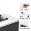 Modern 80 cm Floating Single Bathroom Vanity with Stone Resin Top, Ceramic Basin – Black