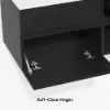 Modern 80 cm Floating Single Bathroom Vanity with Stone Resin Top, Ceramic Basin – Black