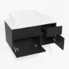 Modern 80 cm Floating Single Bathroom Vanity with Stone Resin Top, Ceramic Basin – Black