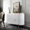 Yelly 55" White Sintered Stone Top Sideboard with 4 Doors & 2 Drawers