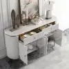 Yelly 55" White Sintered Stone Top Sideboard with 4 Doors & 2 Drawers
