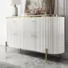 Yelly 55" White Sintered Stone Top Sideboard with 4 Doors & 2 Drawers