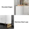 Yelly 55" White Sintered Stone Top Sideboard with 4 Doors & 2 Drawers