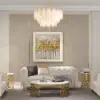 Modern 6-Light Tiered Cloud Glass Chandelier Adjustable Hanging Rod