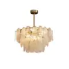 Modern 6-Light Tiered Cloud Glass Chandelier Adjustable Hanging Rod