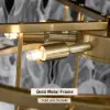 Modern 6-Light Tiered Cloud Glass Chandelier Adjustable Hanging Rod