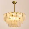 Modern 6-Light Tiered Cloud Glass Chandelier Adjustable Hanging Rod